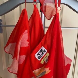 Future Collective Orange Floral Dress Jenner Naylor Size 1X